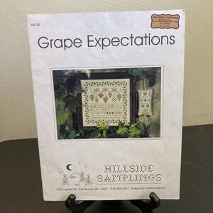 Grape Expectations Cross Stitch Chart By Hillside Samplings‎ Book Leaflet